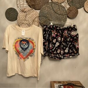 Disney Coco T-Shirt and Shorts Set NWT - XL